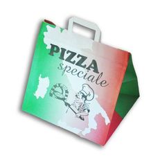 Papiertragetaschen bedruckt mit Motiv Pizza