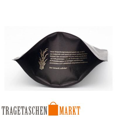 Standbodenbeutel schwarz Alufrei bedruckte Papiertüten