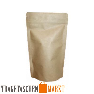 Standbodenbeutel braun bedruckte Papiertüten